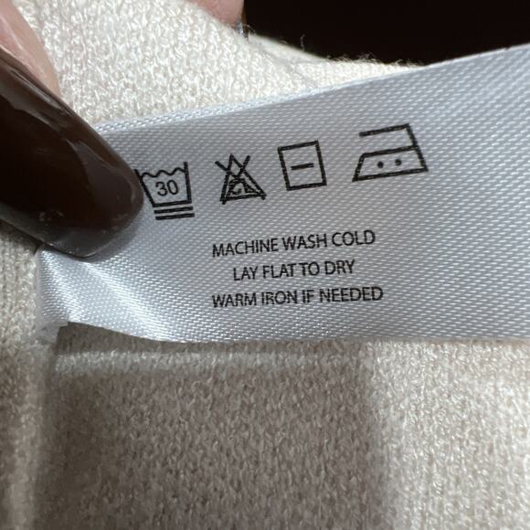 Modern Citizen Off Shoulder V Neck Sweater Knit Midi Dress Beige Sz S NWOT $169 - Picture 11 of 14